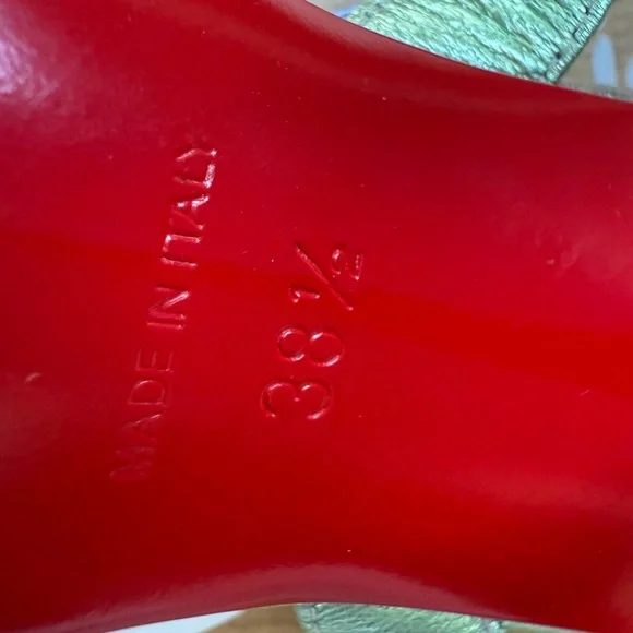 Christian Louboutin Blue D'Orsay Heels with Glitter Embellishments - Picture 9 of 15